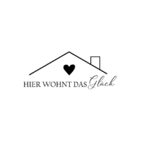 Rub On Sticker Hier wohnt das Glück Var. 2 mit Haus