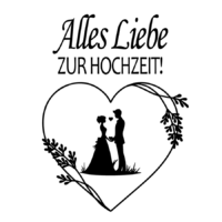 Rub On Sticker Alles Liebe zur Hochzeit